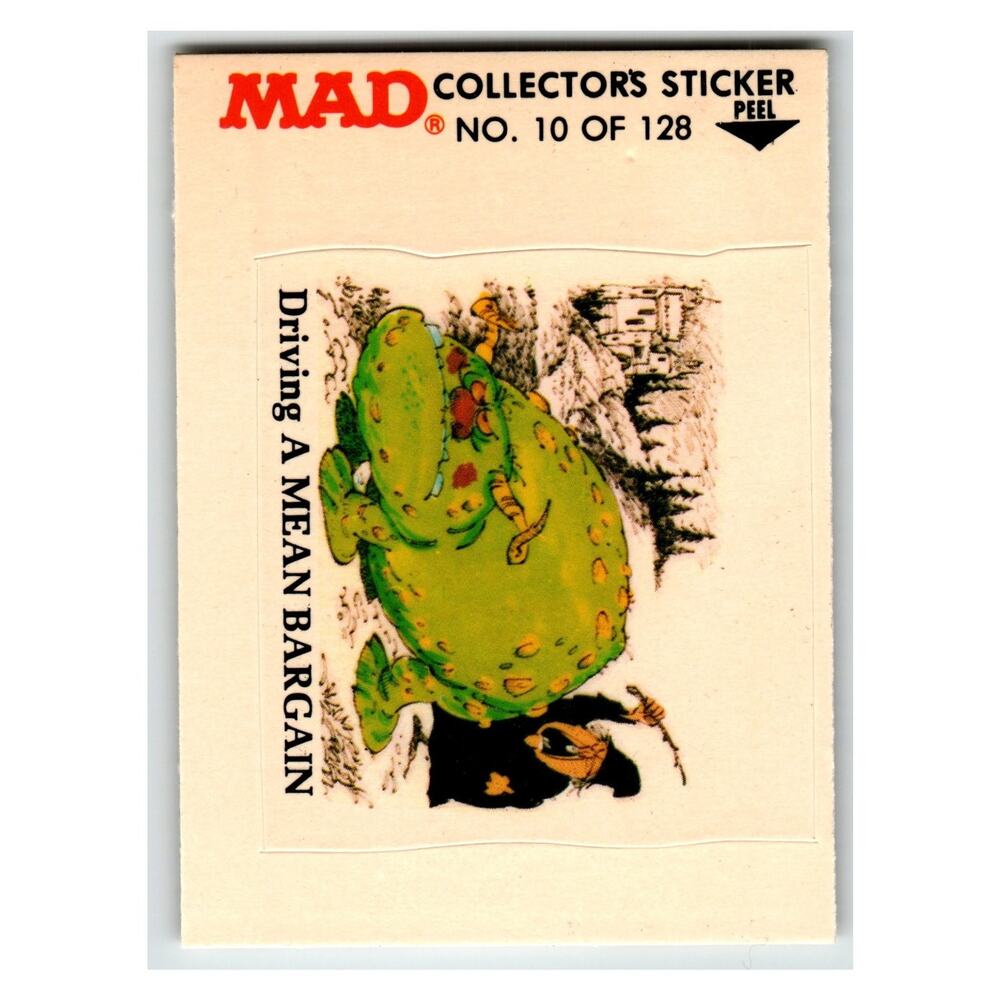 MAD Driving A Mean Bargain 1983 Collector's Sticker Fleer 10/128